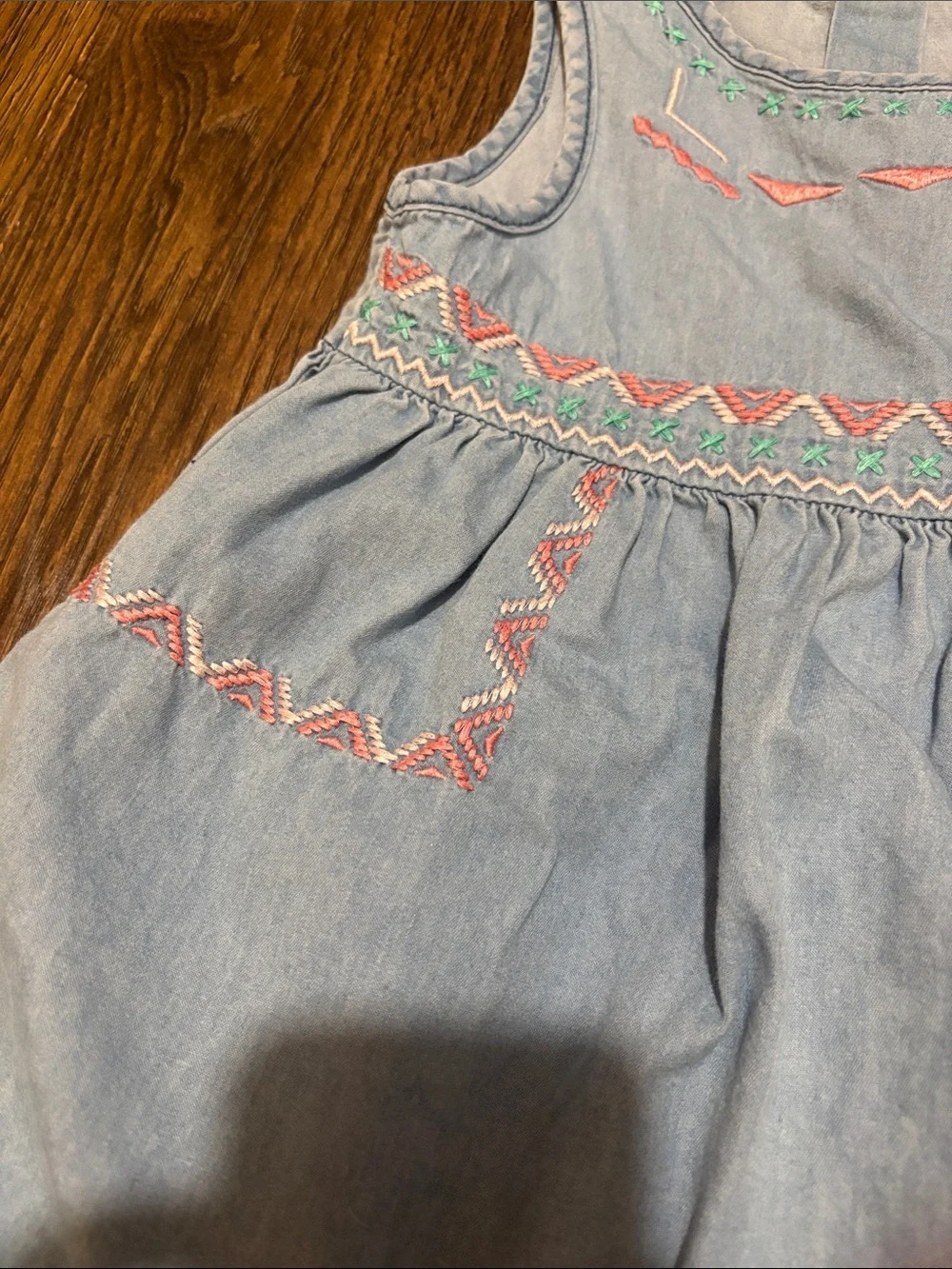 Gymboree Light Blue Denim Embroidered Girls Dress